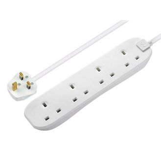 Masterplug Extension Lead 240V 4-Gang 13A White 5m