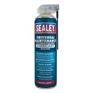 Sealey SCS018S Universal Maintenance Lubricant with Easy-Straw Spray Head &amp; PTFE 500ml