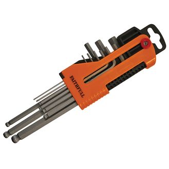 Faithfull Metric Long Arm Ball End Hex Key Set, 9 Piece