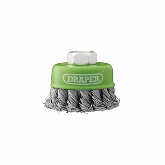 Draper 08053 Stainless-Steel Twist-Knot Wire Cup Brush, 65mm, M14