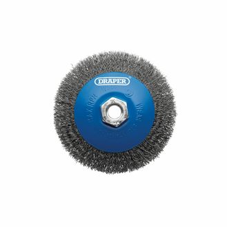 Draper 08065 Steel Bevelled Crimped Wire Wheel Brush, 115mm, M14