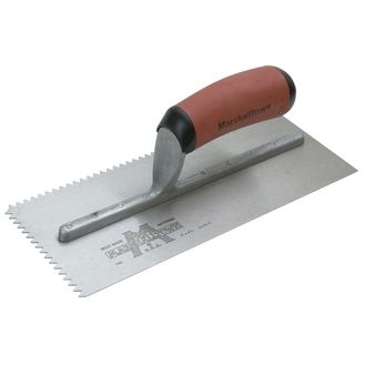 Marshalltown M701SD V 3/16in Notched Trowel DuraSoft® Handle 11 x 4.1/2in