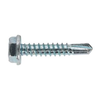 Sealey SDHX4825 Self Drilling Screw 4.8 x 25mm Hex Head Zinc DIN 7504K Pack of 100