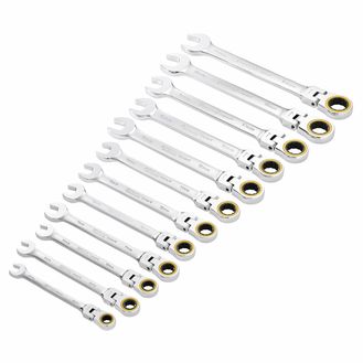 Draper 03932 Draper Expert HI-TORQ&amp;#174; Metric Flexible Head Ratchet Combination Spanner Set (12 Piece)