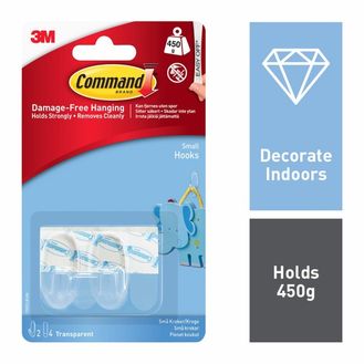 Command™ 7100109457 Small Clear Hooks with Clear Strips