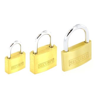 Securit C0021 Brass Padlocks Assorted Sizes (12)
