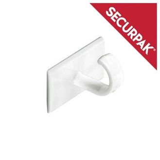 Securpak SP10132 White Self Adhesive Cup Hook