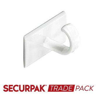 Securpak Trade Pack T10132 Self Adhesive Cup Hook White