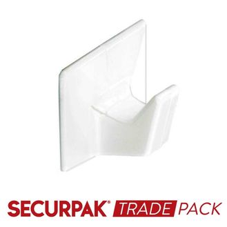 Securpak Trade Pack T10134 Self Adhesive Hook White S
