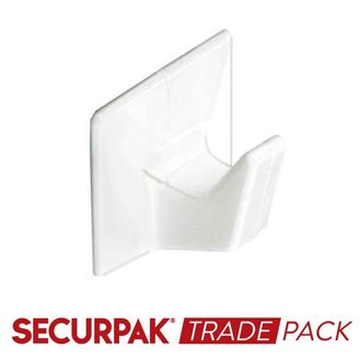 Securpak Trade Pack T10135 Self Adhesive Hook White M