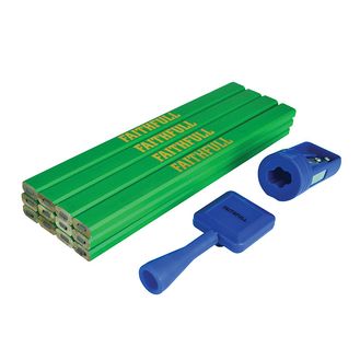 Faithfull Carpenter's Pencil Kit Green / Hard (Pack 12)