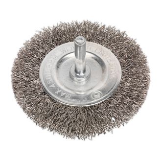 Sealey SFBS75 Flat Wire Brush Stainless Steel 75mm with 6mm Shaft