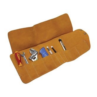 Faithfull 10 Pocket Leather Tool Roll 48 x 27cm