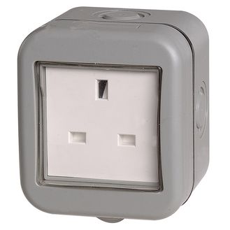 BG WPB23-01 Weatherproof IP55 13Amp Unswitched 1 Gang Socket