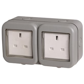BG WPB24-01 Weatherproof IP55 13Amp Unswitched 2 Gang Socket