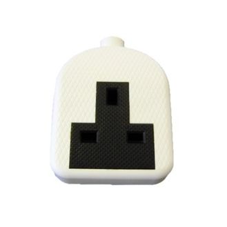 Dencon 9413WP 13A, Rubber Extension Socket White to BS1363/A
