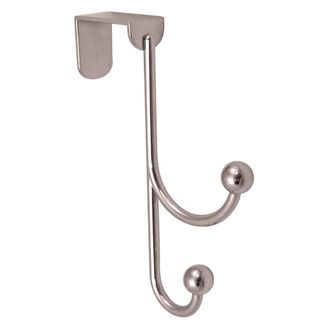 Headbourne HR3135C 2 Polished Chrome Ball Hooks Over The Door Hanger