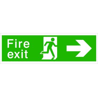 House Nameplate Co PVC11 Fire Exit with Arrow Right