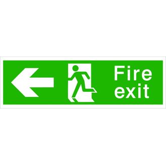 House Nameplate Co PVC13 Fire Exit with Arrow Left