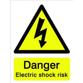 House Nameplate Co PVC63 Danger Electric Shock Risk