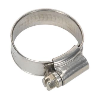 Sealey SHCSS0X Hose Clip Stainless Steel &amp;#8709;22-32mm Pack of 10