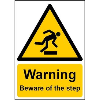 Securit SMT919 Smiths Smt919 Danger Beware Step Sign 148mmx210mm