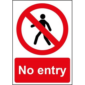 Securit SMT928 Smiths Smt928 No Entry Sign 148mmx210mm