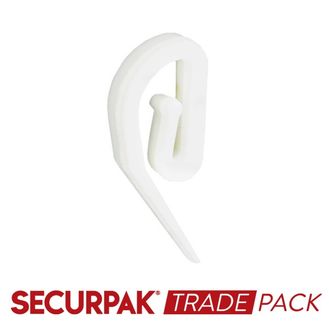 Securpak Trade Pack T10156 Curtain Hook Plastic White