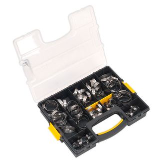 Sealey SHCSS90AC Hose Clip Assortment 90pc Stainless Steel &amp;#8709;10-57mm