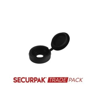 Securpak Trade Pack T10541 Fold Over Screw Caps Black