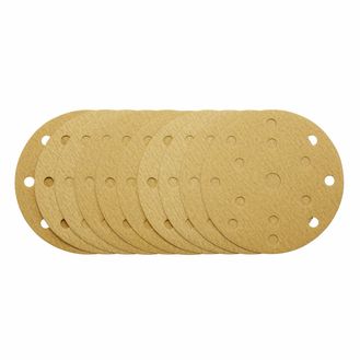 Draper 08475 Gold Sanding Discs with Hook &amp; Loop, 150mm, 180 Grit, 15 Dust Extraction Holes (Pack of 10)