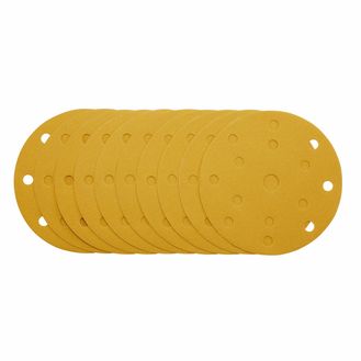 Draper 08476 Gold Sanding Discs with Hook &amp; Loop, 150mm, 240 Grit, 15 Dust Extraction Holes (Pack of 10)