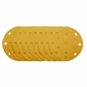 Draper 08477 Gold Sanding Discs with Hook &amp; Loop, 150mm, 320 Grit, 15 Dust Extraction Holes (Pack of 10)