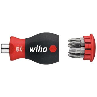 Wiha Magnetic SoftFinish® Stubby Screwdriver with Bit Magazine (PH, PZ)