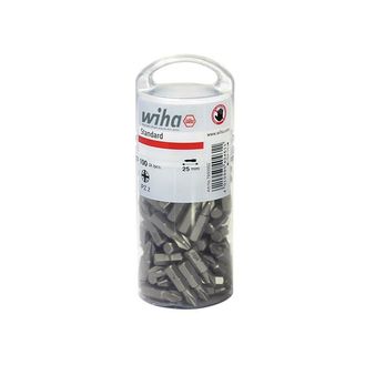 Wiha Standard Pozidriv Bits PZ2 25mm Tub of 100