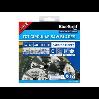 BlueSpot Tools 210mm Circular Saw Blade Set, 3 Piece