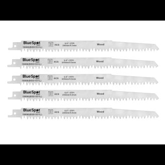 BlueSpot Tools HCS Reciprocating Saw Blade 240mm x 5 TPI Pack of 5