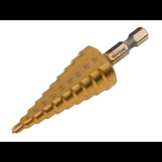 BlueSpot Tools HSS 1/4in Hex Shank Step Drill 4-22mm