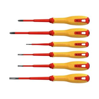 Hultafors VDE Pozidriv &amp; Slotted Screwdriver Set, 6 Piece