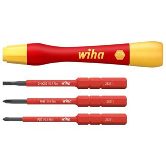 Wiha PicoFinish® slimVario® electric Fine Screwdriver Set, 4 Piece