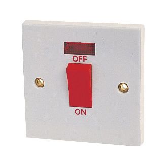 Dencon BP4456 45A Double Pole Switch with Pilot Lamp to BS3676