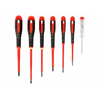 Bahco BE-9887S ERGO™ VDE Insulated Screwdriver Set, 7 Piece
