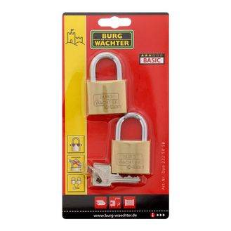Burg Wachter 17881 C Line Standard Shackle Padlock Pack 2