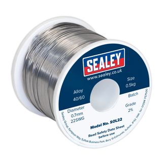 Sealey SOL22 Solder Wire Quick Flow 2% 0.7mm/22SWG 40/60.5kg Reel