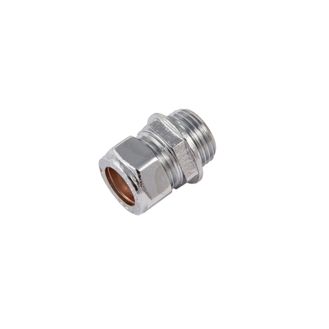 SupaPlumb C20 Compression Straight Coupling Chrome Male Pack 2
