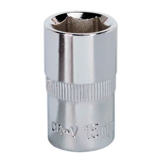 Sealey SP1215 WallDrive&amp;reg; Socket 15mm 1/2"Sq Drive Fully Polished