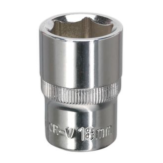 Sealey SP1218 WallDrive&amp;reg; Socket 18mm 1/2"Sq Drive Fully Polished
