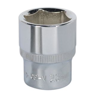 Sealey SP1223 WallDrive&amp;reg; Socket 23mm 1/2"Sq Drive Fully Polished
