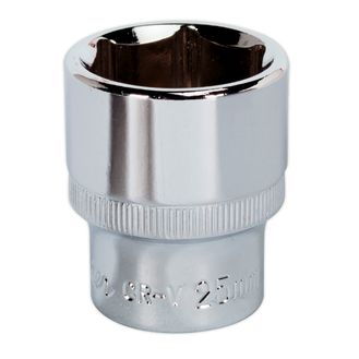 Sealey SP1225 WallDrive&amp;reg; Socket 25mm 1/2"Sq Drive Fully Polished