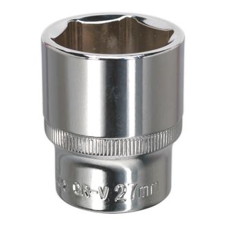 Sealey SP1227 WallDrive&amp;reg; Socket 27mm 1/2"Sq Drive Fully Polished